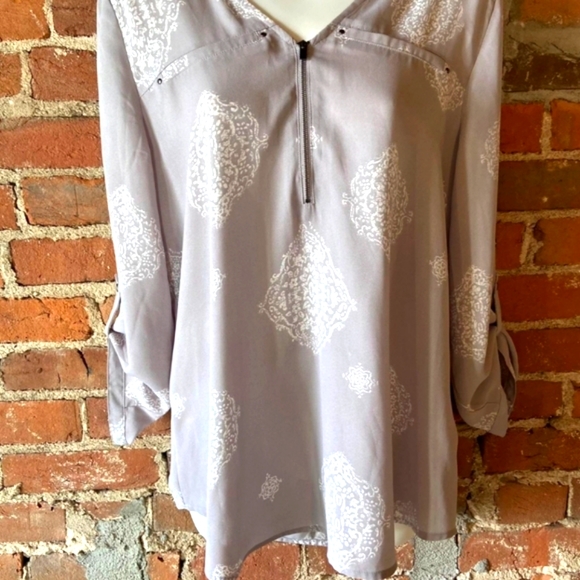 (M) Maurices Sheer Blouse Ptp20"×L26" - Picture 3 of 13